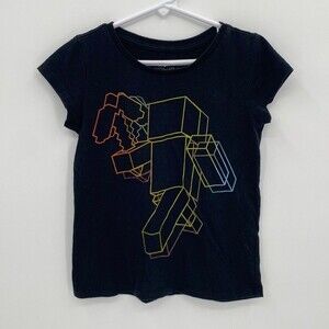 official Minecraft product Black Short sleeve shirt L 10-12 unisex kids Mojang